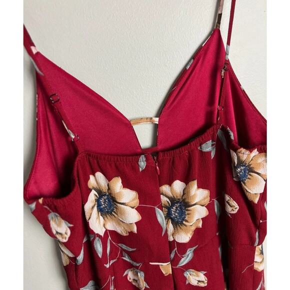Parisian Floral Print Sleeveless Romper Red Size8 Summer Lightweight Women’s - Picture 6 of 10